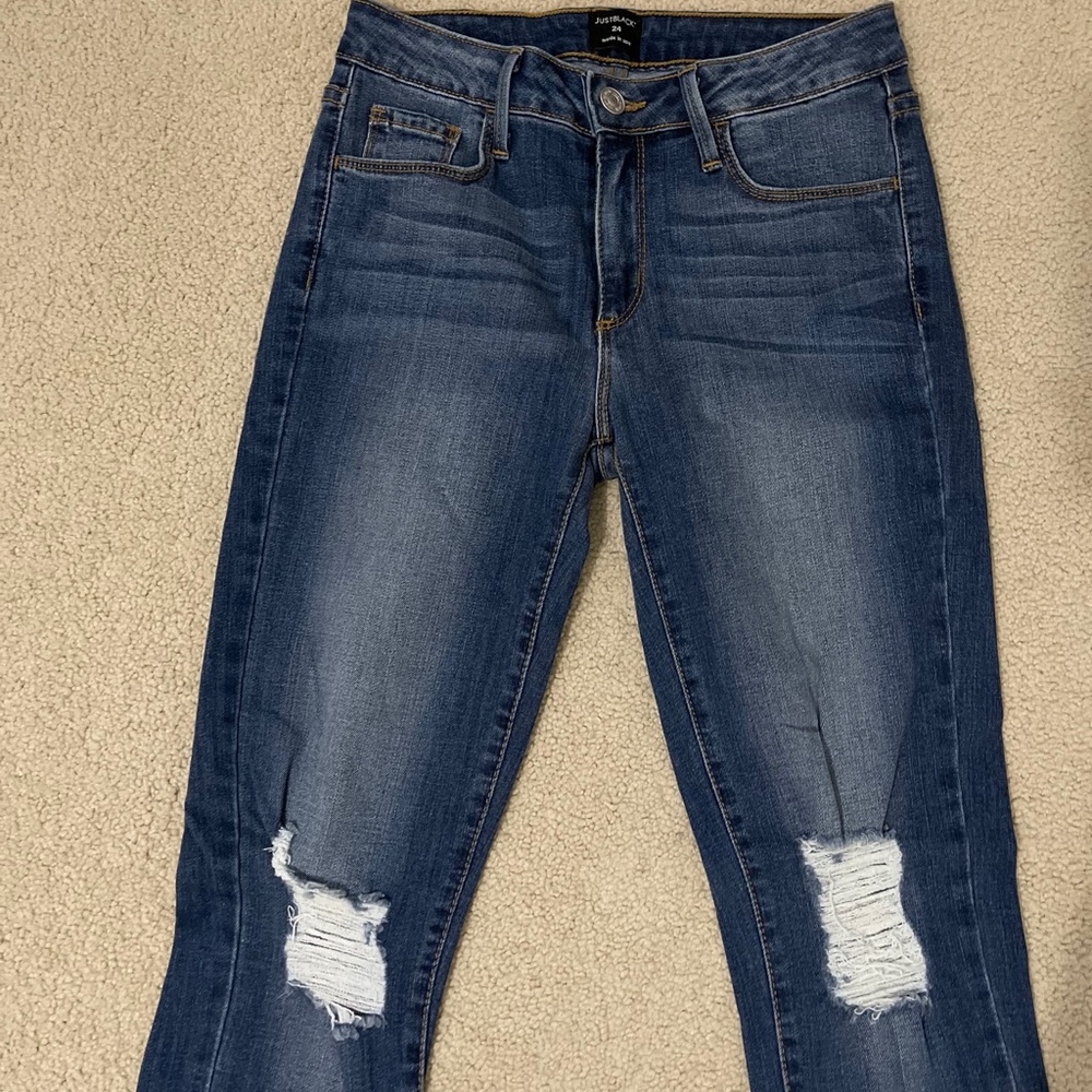 Just Black Ripped Skinny Jeans